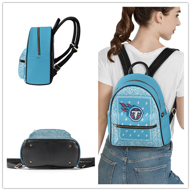 Tennessee Titans PU Leather Casual Backpack 001